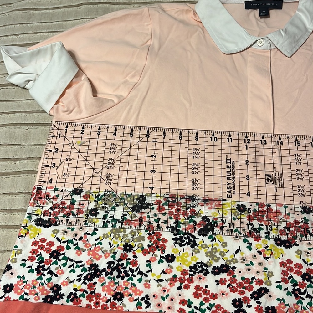 Tommy Hilfiger Colorblock Floral Stripe Polo - Women’s Plus Size 3X - Picture 5 of 16